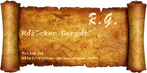 Röcker Gergő névjegykártya